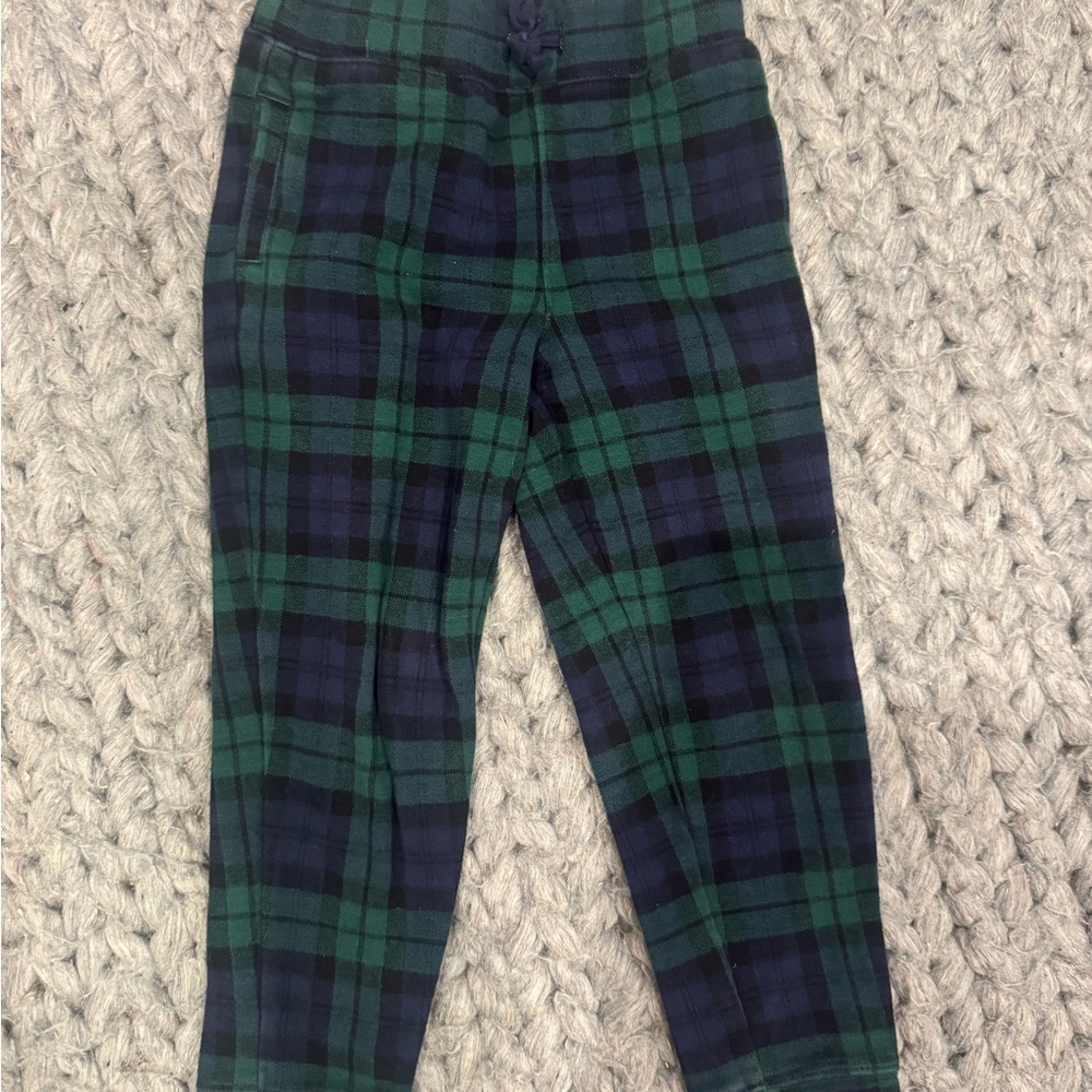 Janie and Jack Boys Green and Blue Plaid Pants 5